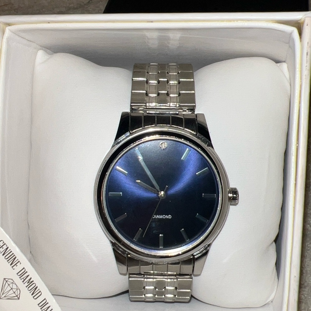 Kohl’s FMDKH343  Genuine Diamond Dial Quartz Analog Men's Watch NIB